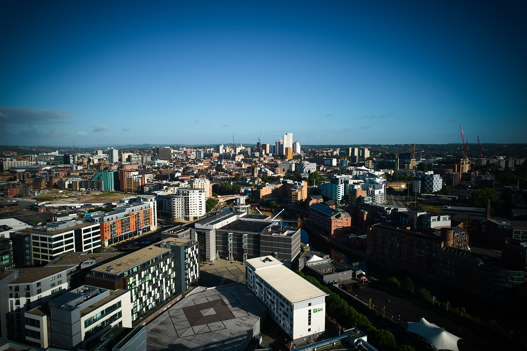 Aerial view of the city of Leeds
